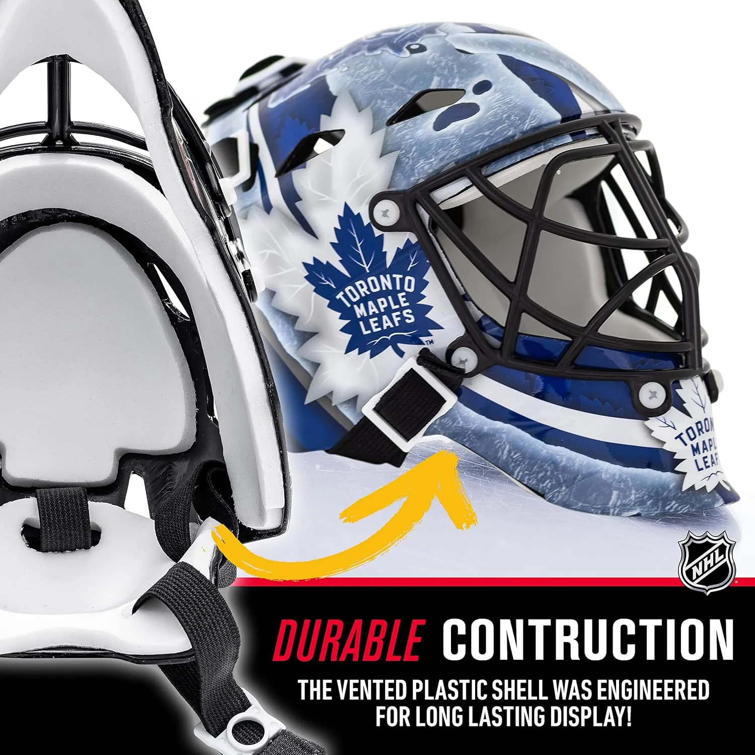 Franklin Sports NHL Team Logo Mini Hockey Goalie Mask with Case - Collectible Goalie Mask with Official NHL Logos and Colors