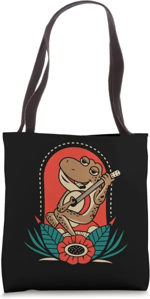 Frog Playing Guitar Instrumentalist Tote Bag