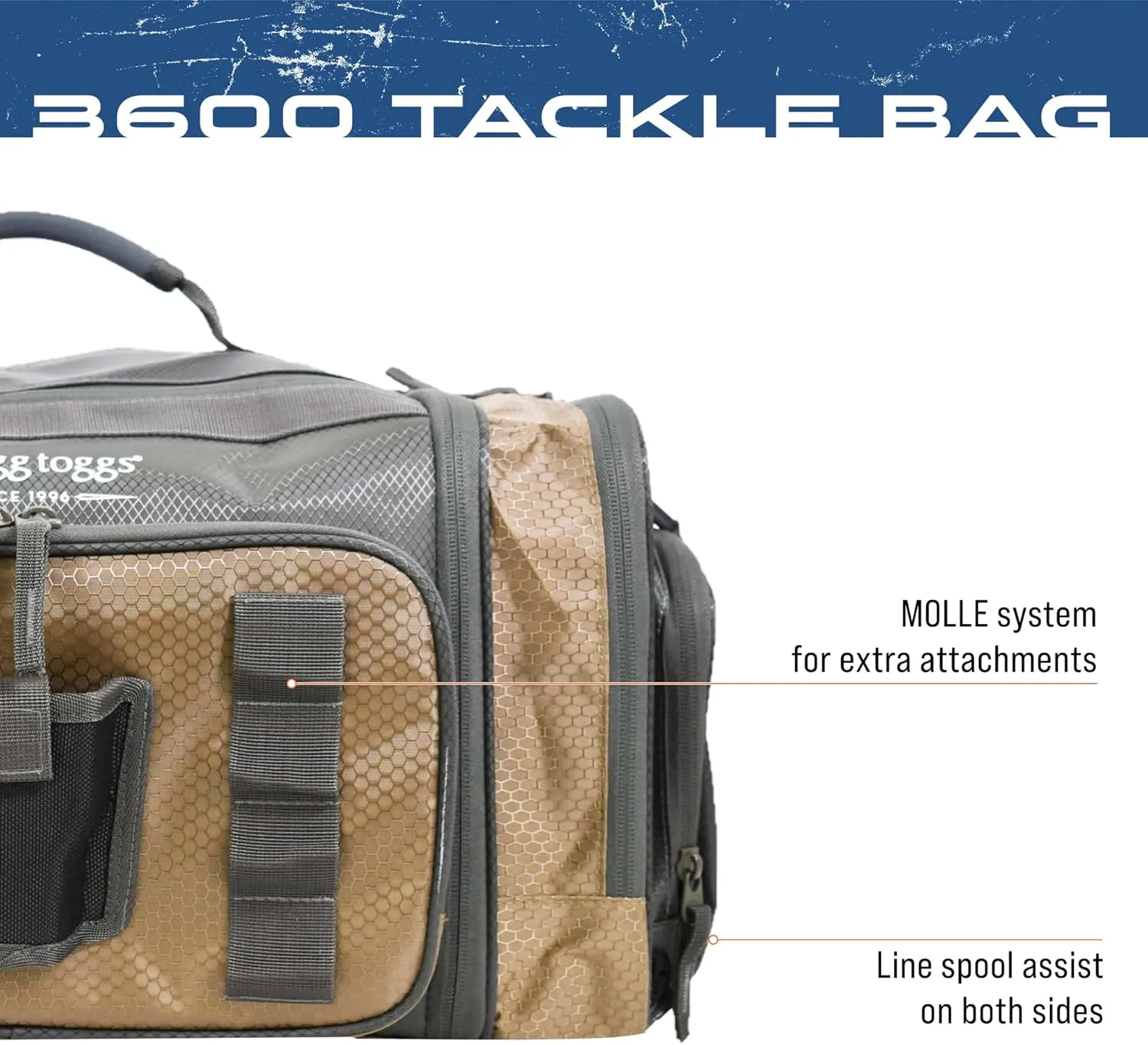 FROGG TOGGS Heavy Duty Fishing Tackle Duffle Bag, Includes Bait Trays
