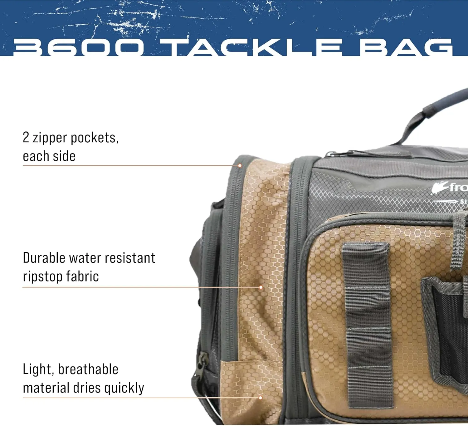 FROGG TOGGS Heavy Duty Fishing Tackle Duffle Bag, Includes Bait Trays