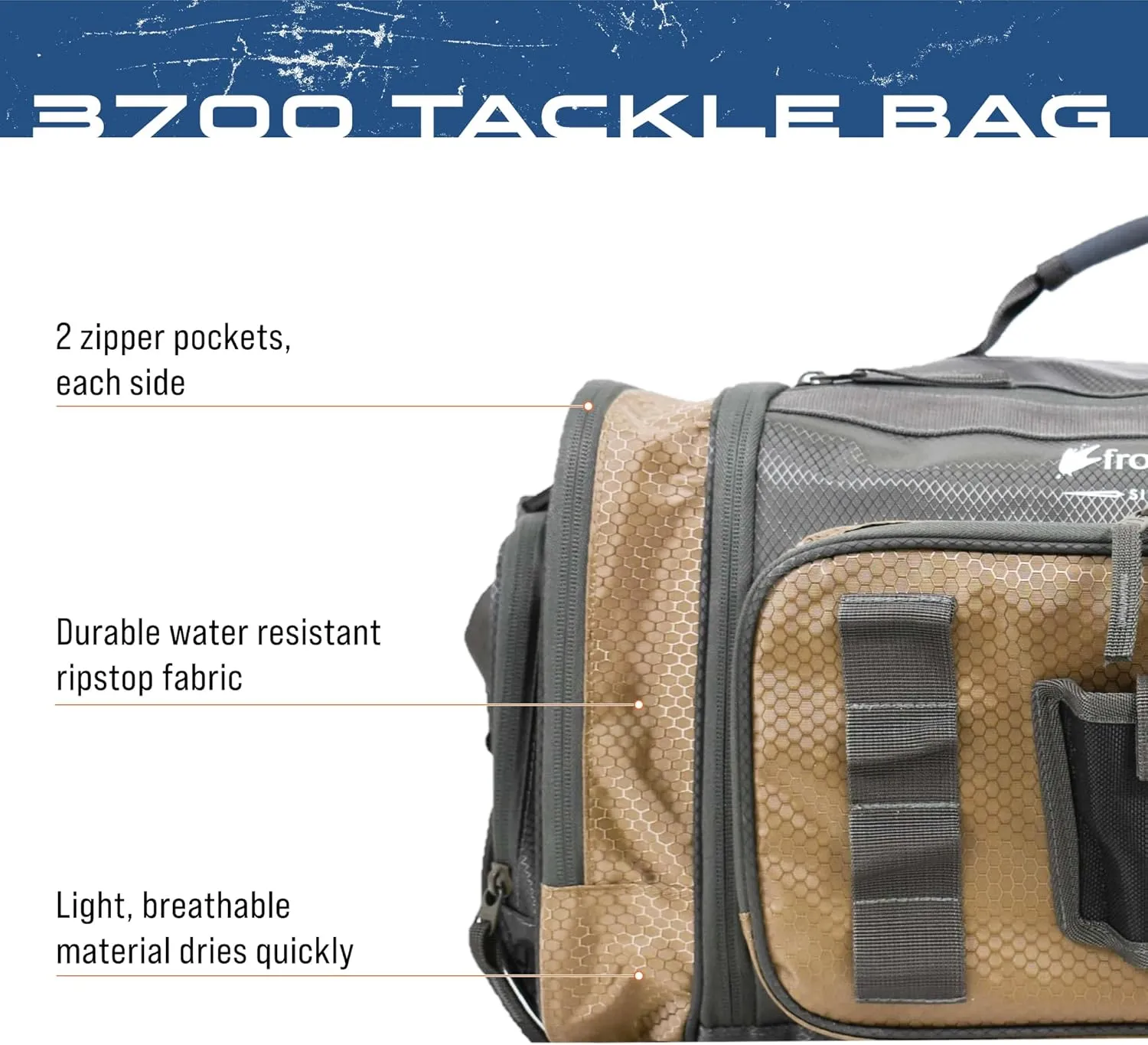 FROGG TOGGS Heavy Duty Fishing Tackle Duffle Bag, Includes Bait Trays