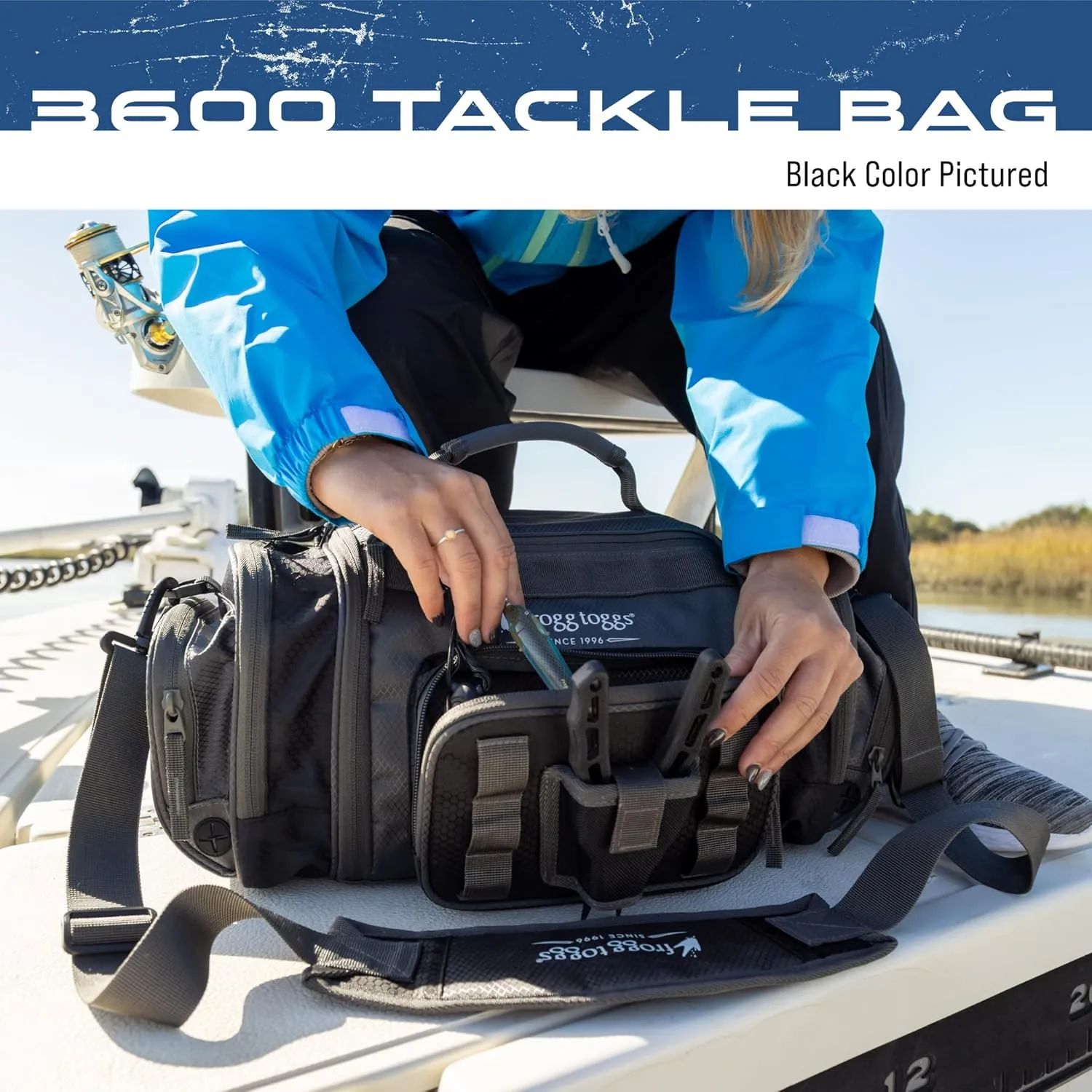 FROGG TOGGS Heavy Duty Fishing Tackle Duffle Bag, Includes Bait Trays
