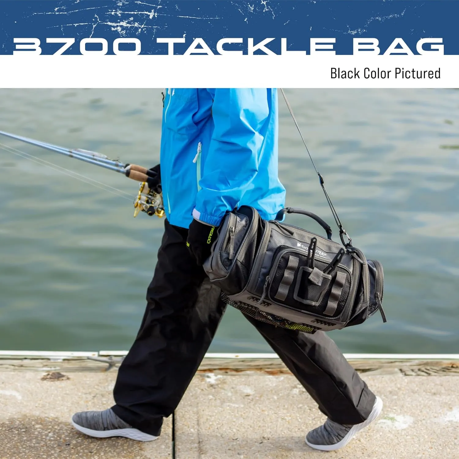 FROGG TOGGS Heavy Duty Fishing Tackle Duffle Bag, Includes Bait Trays