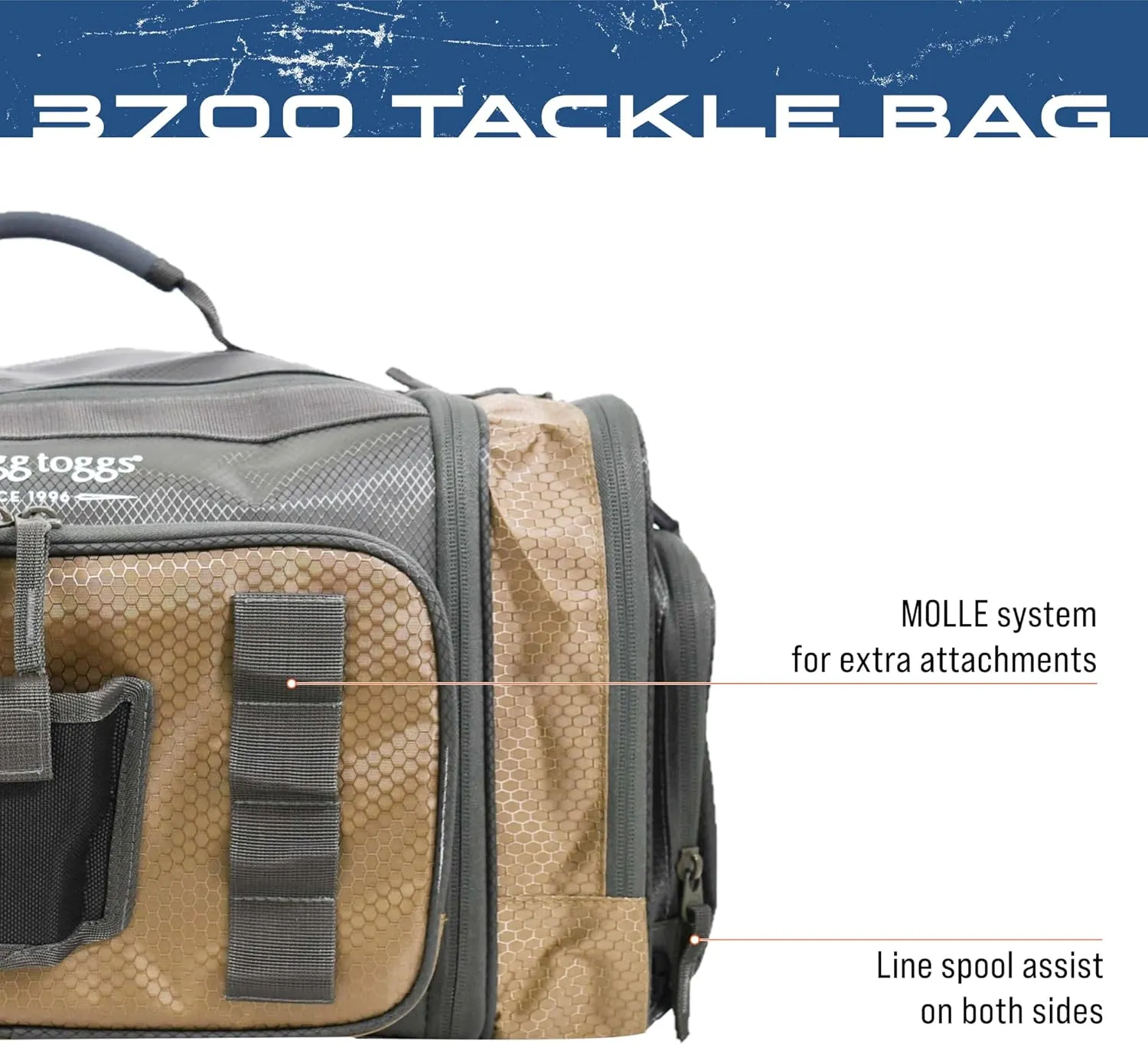 FROGG TOGGS Heavy Duty Fishing Tackle Duffle Bag, Includes Bait Trays