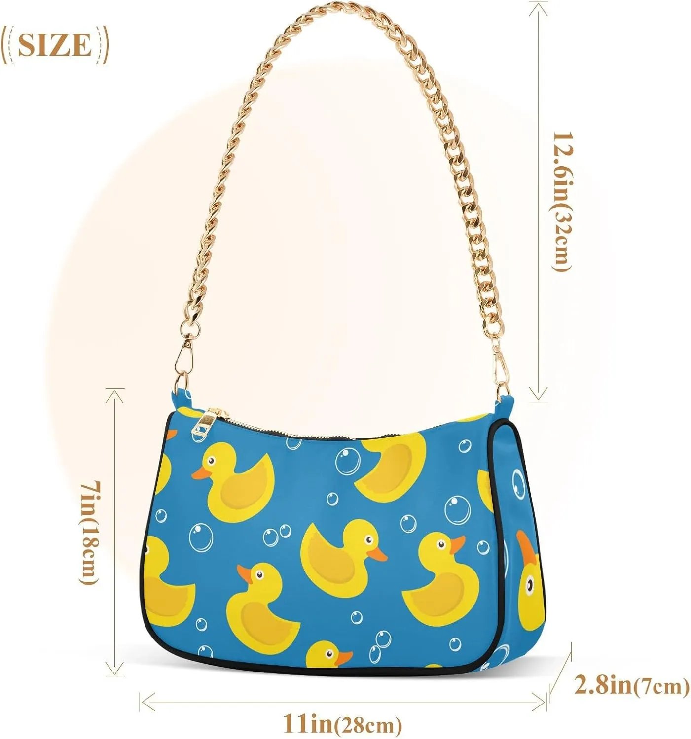 Fruits Blueberry Shoulder Bag Tote Handbag Clutch Purse for Women Chain Bags with Zipper Closure Gift