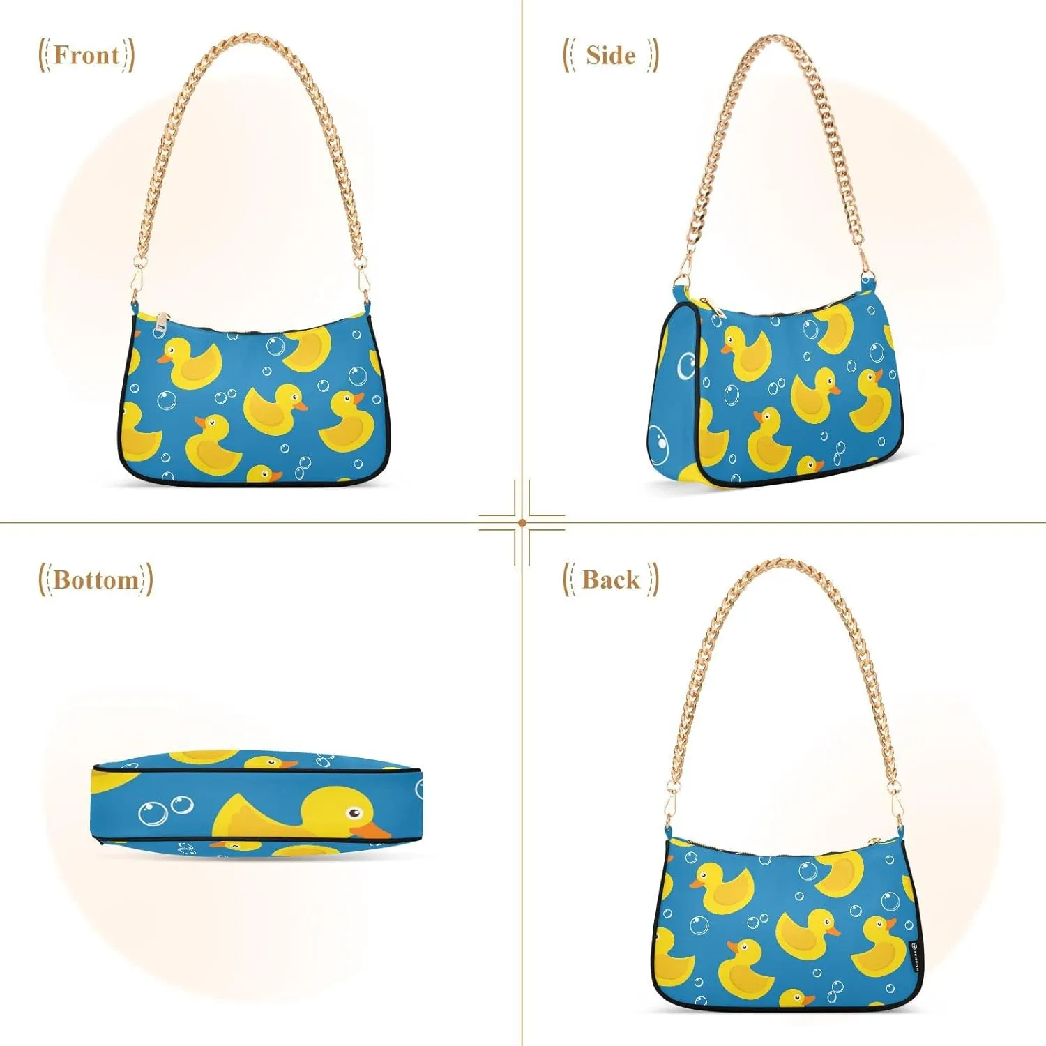 Fruits Blueberry Shoulder Bag Tote Handbag Clutch Purse for Women Chain Bags with Zipper Closure Gift