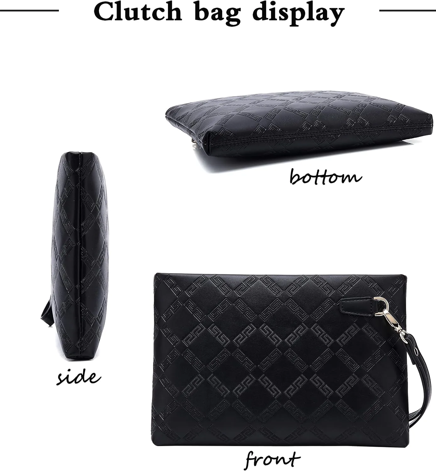 FSD.WG Mens Clutch Bag Man Purse Handbag 12 inches Large Hand Bag Big Clutch Wallet