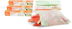 Full Circle Compostable Bags – Gallon Size, 60ct, 4 Boxes of 15 – Plant-Based, Leak-Resistant, Resealable Gallon Bags