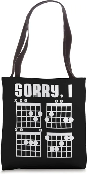 Funny Awesome Hidden Message Sorry, I DGAF Guitar Chords Pun Tote Bag