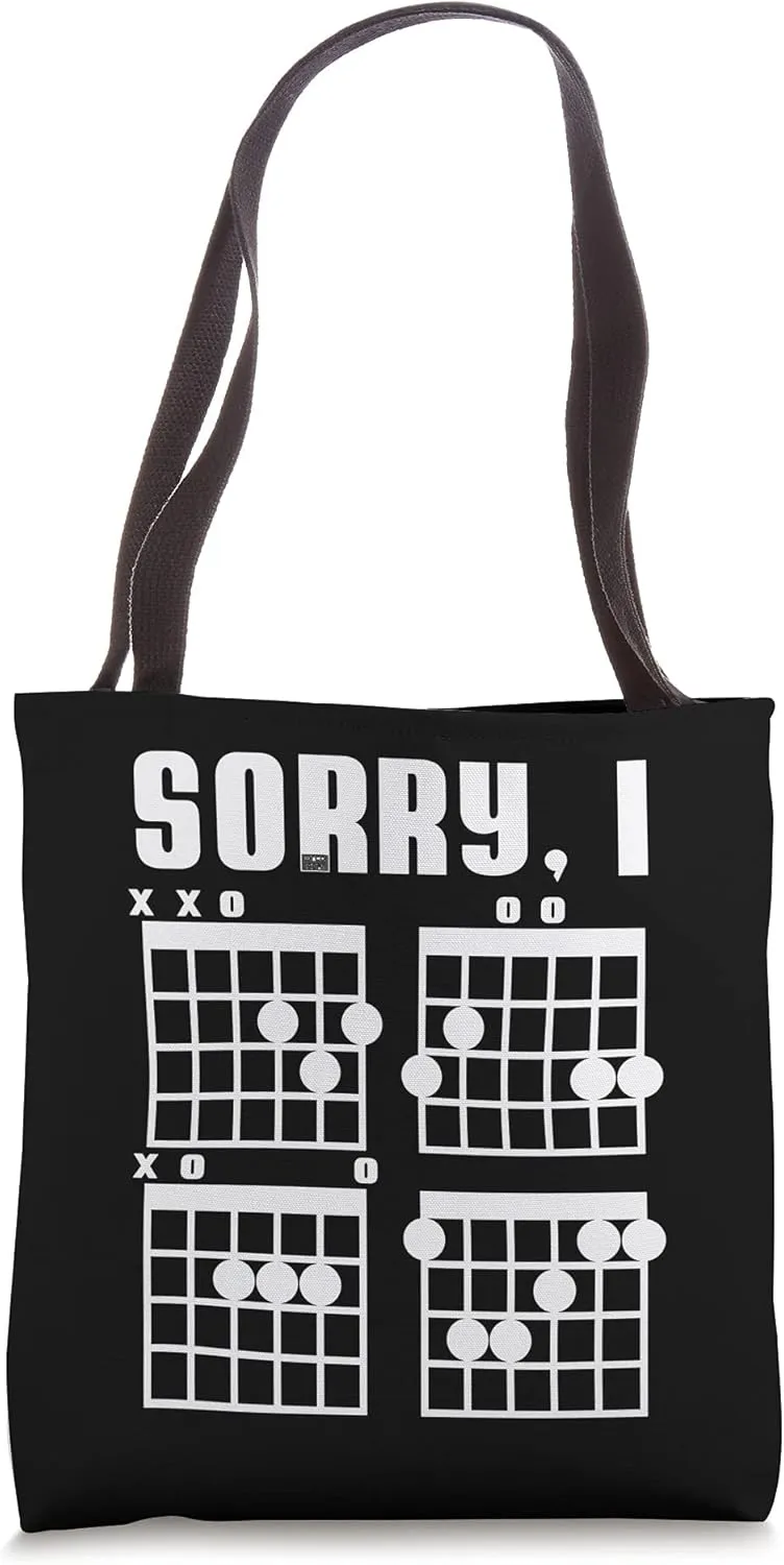 Funny Awesome Hidden Message Sorry, I DGAF Guitar Chords Pun Tote Bag