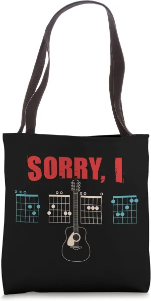 Funny Hidden Message Guitar Chords Sorry I DGAF Tote Bag