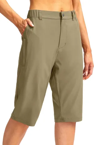 G Gradual Women's Long Hiking Cargo Shorts 13" Knee Length Lightweight Quick Dry Bermuda Shorts for Women with 5 Pockets