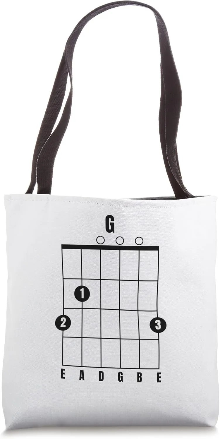 G Major Guitar Chord Music Instrument TAB Guitarist Tote Bag