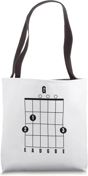 G Major Guitar Chord Music Instrument TAB Guitarist Tote Bag