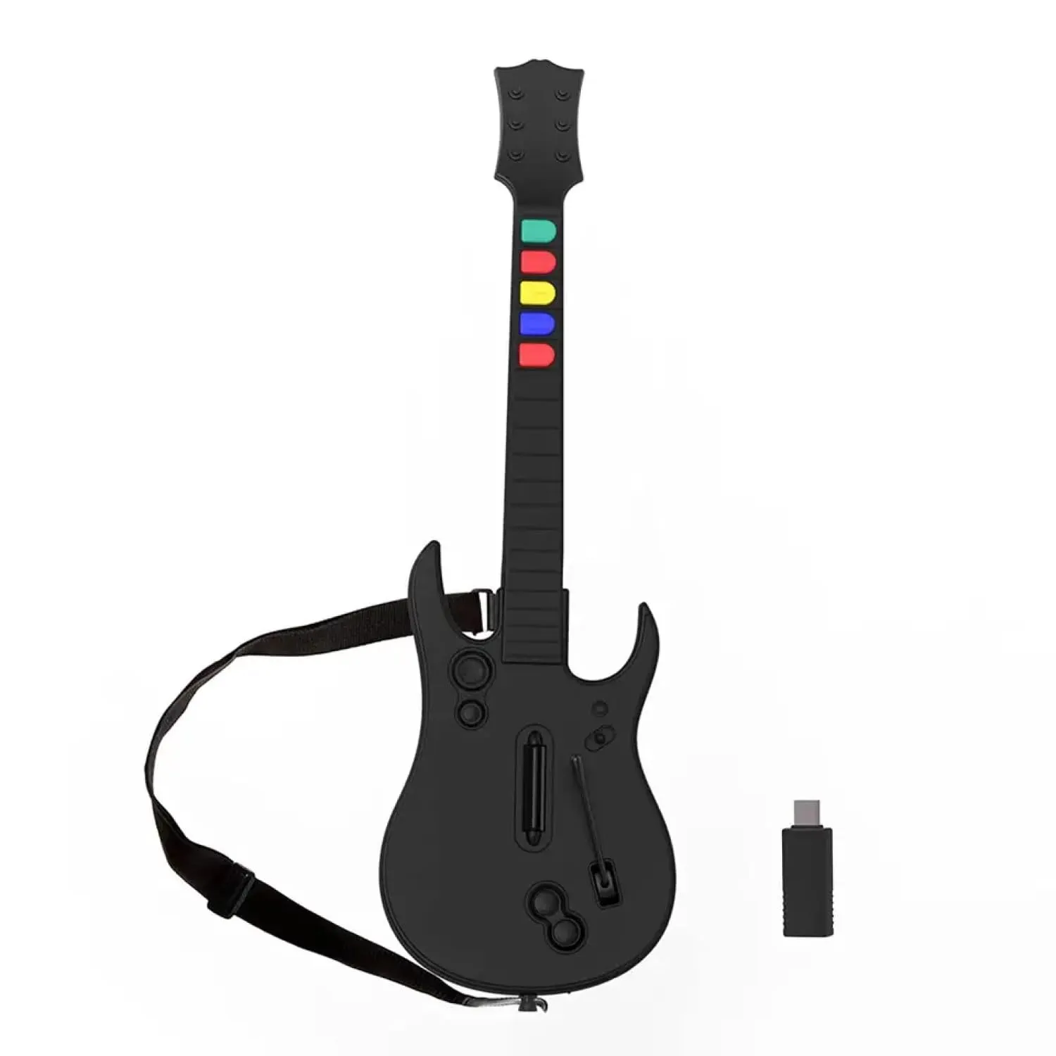 Game Goby Guitar Hero Controller for PC and PS3 - Wireless Guitar for Guitar Hero, Rock Band & Clone Hero Games, Guitar Hero Guitar with Strap & Wireless Dongle (5 Keys)