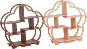 Garneck 2pcs Miniature Wooden Storage Rack Elegant Display Shelf for Dollhouse Decoration for Showcasing Miniatures and Items Versatile Accessories for Mini House Scenes