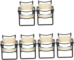 Garneck 4sets 2pcs Miniature Beach Chair Folding Doll House Accessories Compact Model for Playtime Decor for Spaces Realistic Design for Dolls and Miniature Displays 2pcs*4