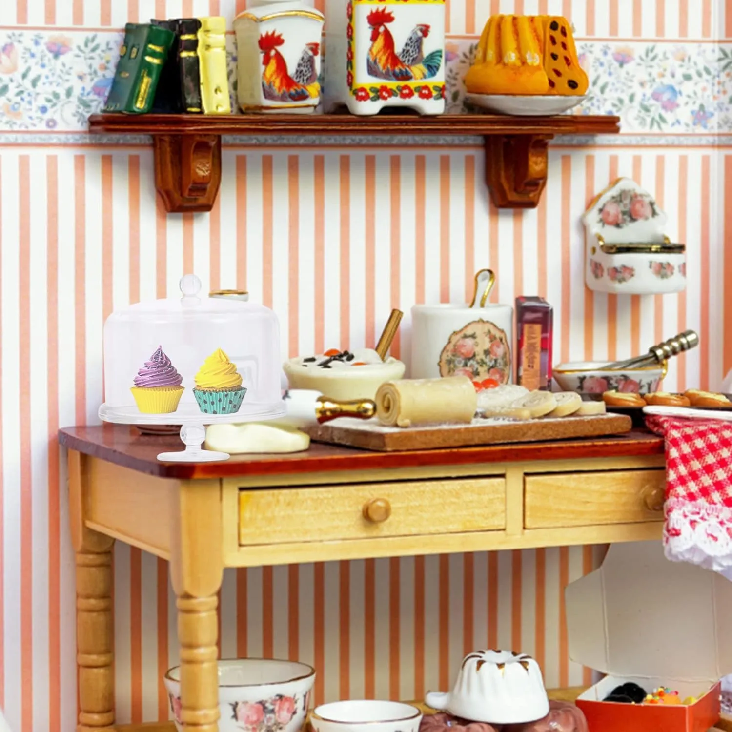 Garneck 5sets 2pcs Miniature Cake Stands Dessert Display for Dollhouses Fun Decorative Accessories Lightweight Mini Stuff 2pcs*5