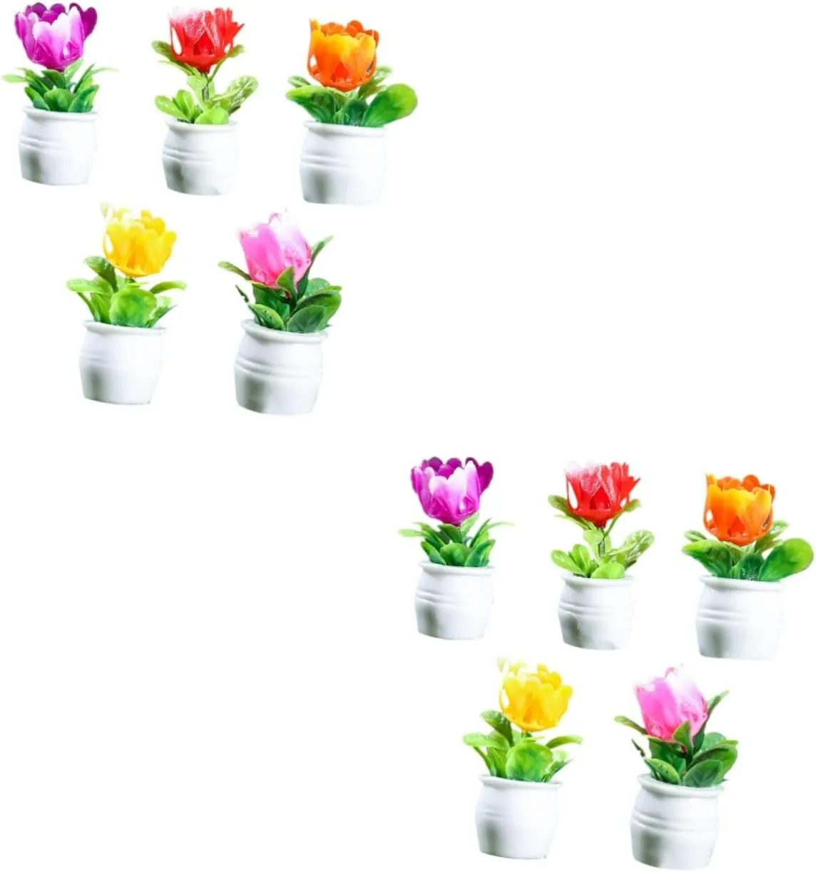 Garneck 5sets 5pcs Flowerpot Model Realistic Bonsai Decorations for Dollhouses Fairy Gardens and Home Decor Present Choice for Friends 5pcs*5