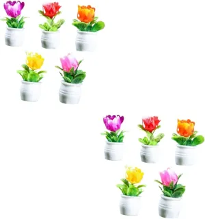 Garneck 5sets 5pcs Flowerpot Model Realistic Bonsai Decorations for Dollhouses Fairy Gardens and Home Decor Present Choice for Friends 5pcs*5