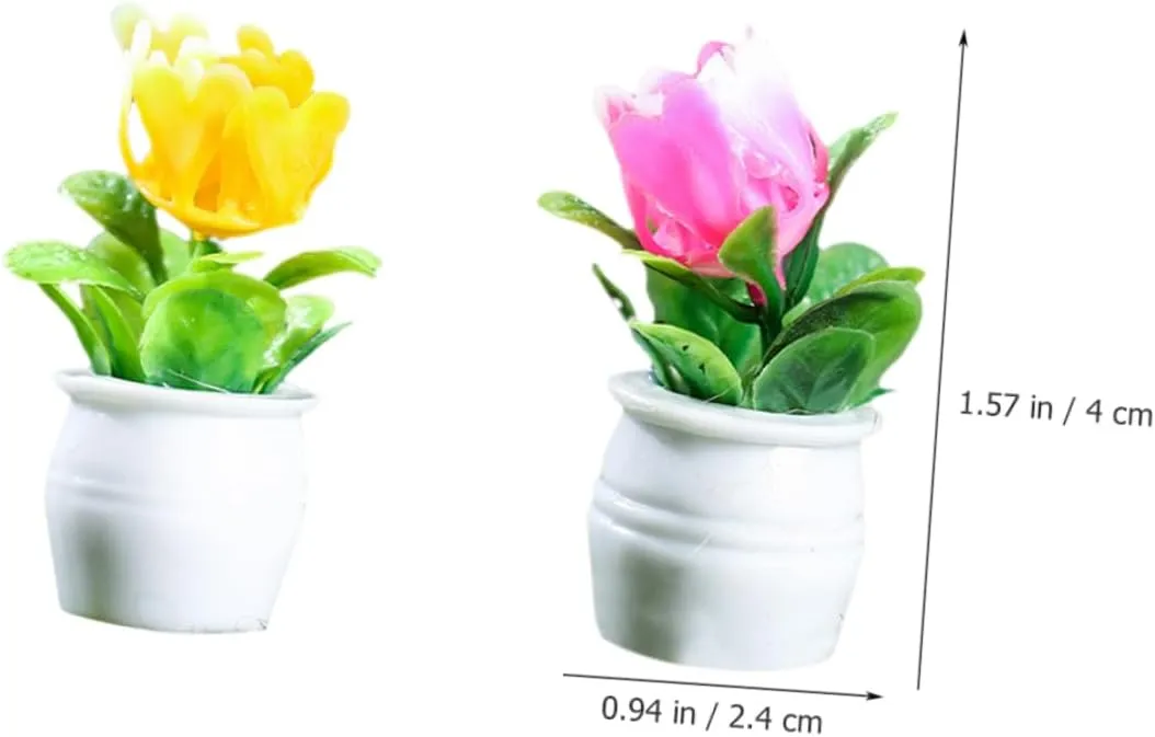 Garneck 5sets 5pcs Flowerpot Model Realistic Bonsai Decorations for Dollhouses Fairy Gardens and Home Decor Present Choice for Friends 5pcs*5