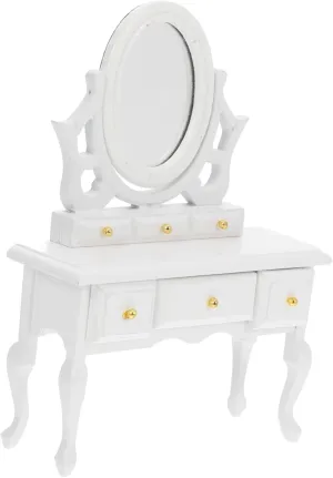Garneck Mini House Dressing Table Decor Simulation Vanity for Dollhouse Accessories Cute Photo Props Realistic Miniature Furniture for Boys and Girls Play and Decoration
