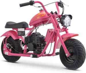 Gas Mini Chopper Bike, DB004 Model 49.4 CC 2-Stroke Dirt Bike with Big Headlight, Premium Tire, Metal Frame, Disc Brakes, Max Load 165Lbs, Up to 20Mph, EPA Approved