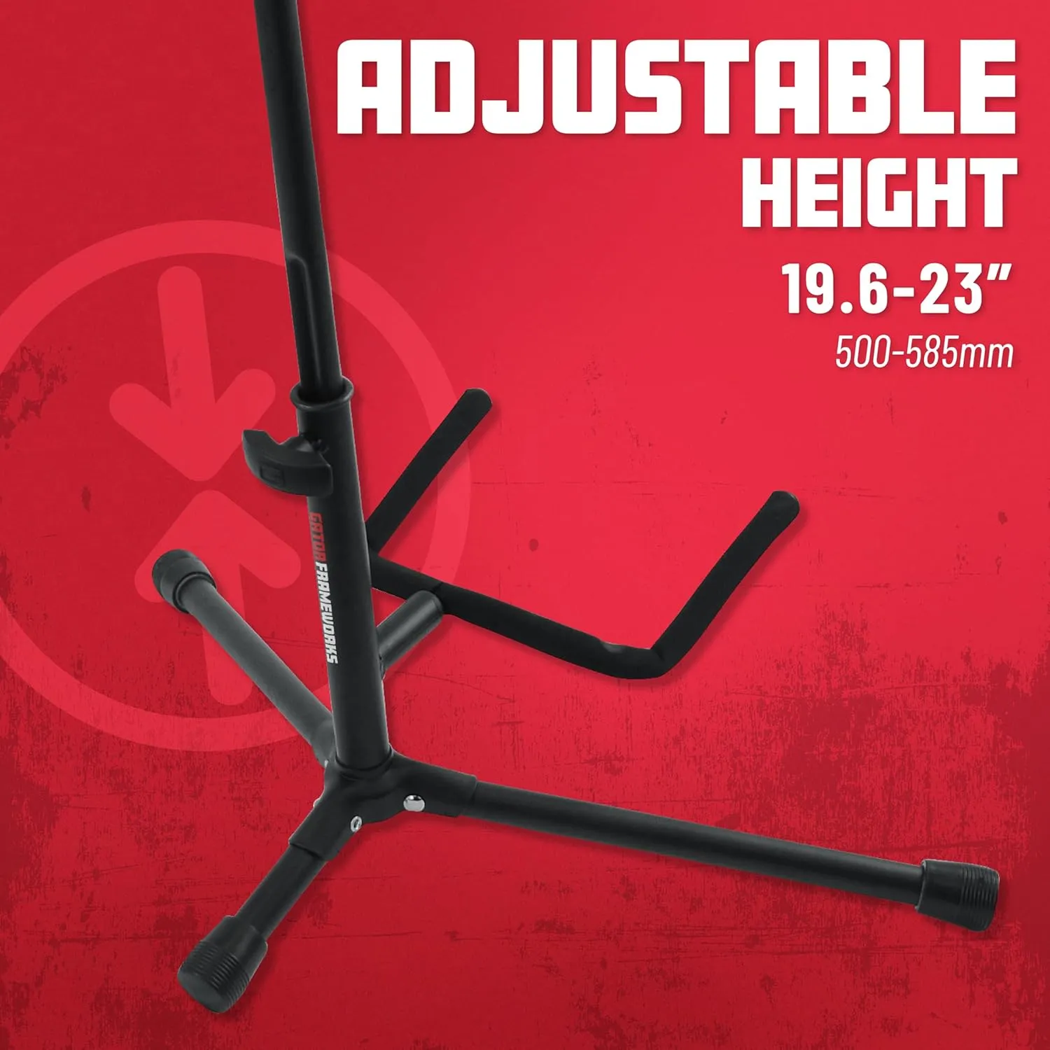 Gator Frameworks Adjustable Guitar Stand, Holds Single Electric or Acoustic Guitar, (GFW-GTR-1000)