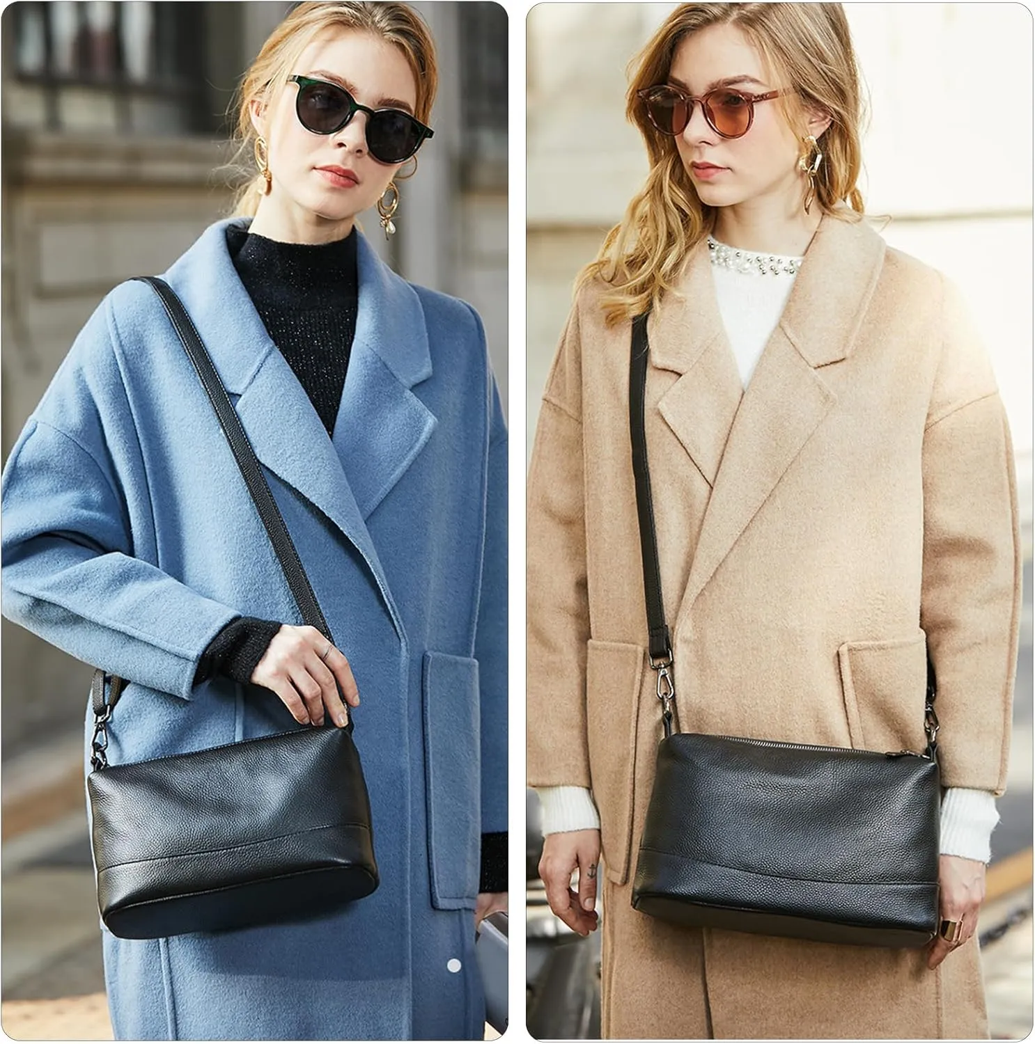 Genuine Leather Purses for Women Crossbody Bags Small Shoulder Handbags Trendy Clutch Cross Body Phone Purses