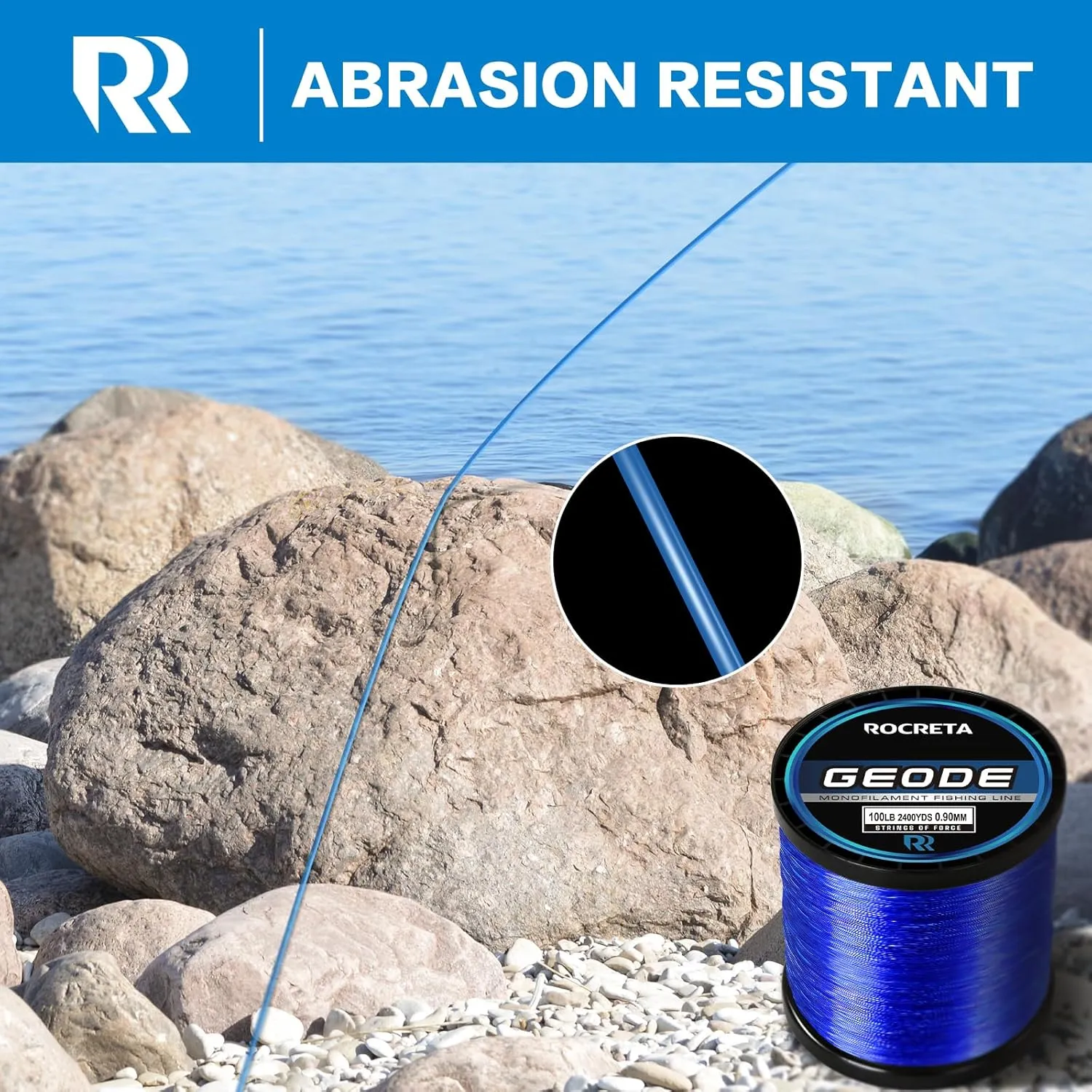 Geode Monofilament Fishing Line - Premium Resistant Nylon Mono Fishing Line 3-100lb - Superior Freshwater & Saltwater Mono Leader Materials 500/1200/2400yds