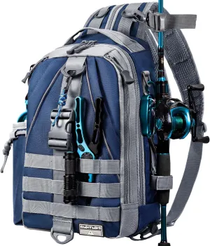 Ghosthorn Fishing Backpack with Rod Holder - Tackle Sling Bag - Fly Fishing Gifts for Men and Women