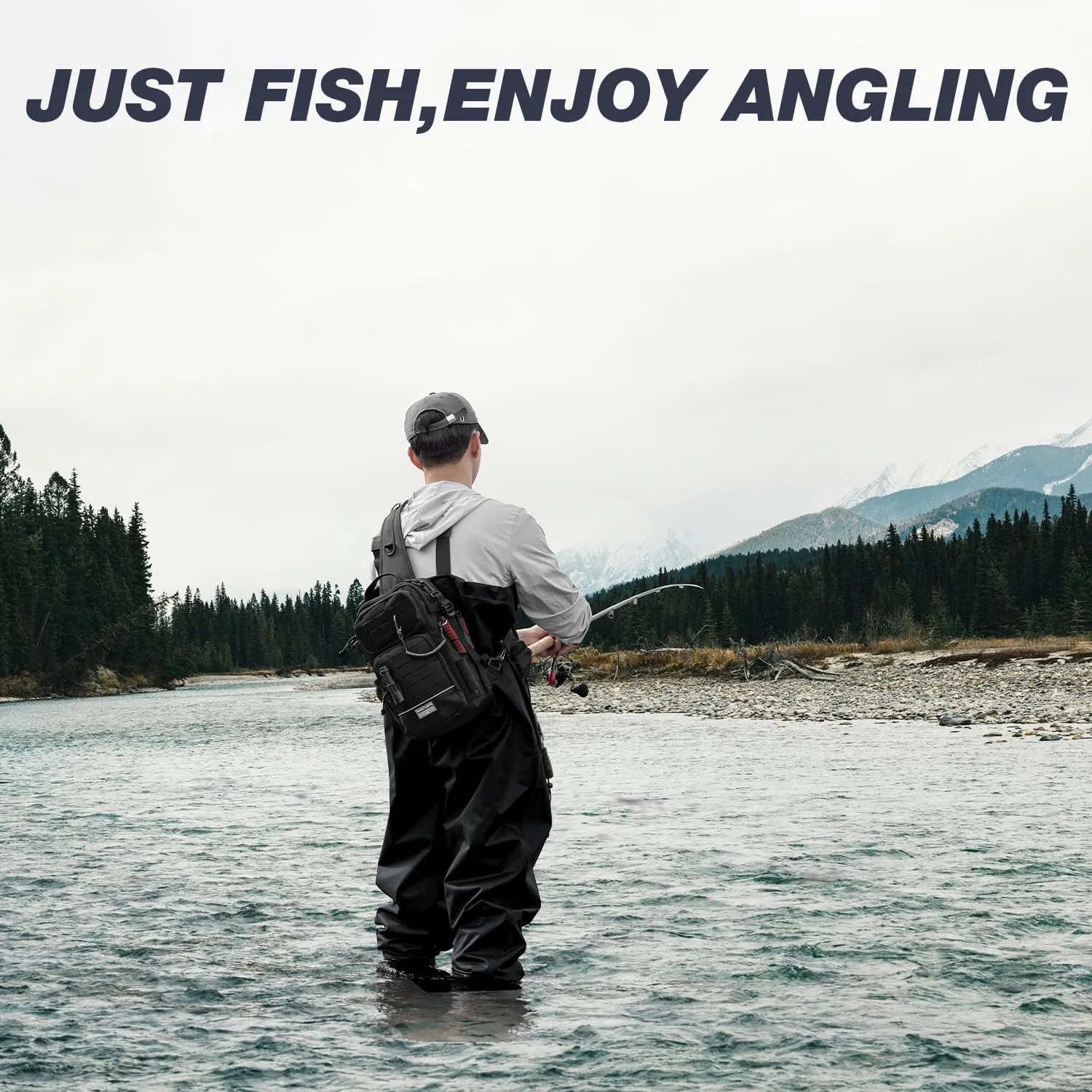 Ghosthorn Fishing Backpack with Rod Holder - Tackle Sling Bag - Fly Fishing Gifts for Men and Women