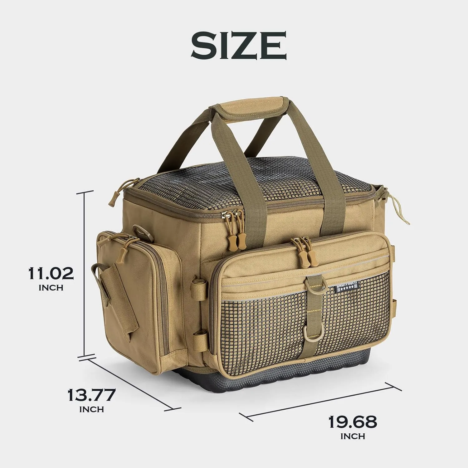 Ghosthorn Fishing Tackle Bag for Saltwater & Freshwater - Versatile Water Resistant Tackle Box Bag Stores Up to 6 Bait Boxes - Durable Fishing Gear Organizer