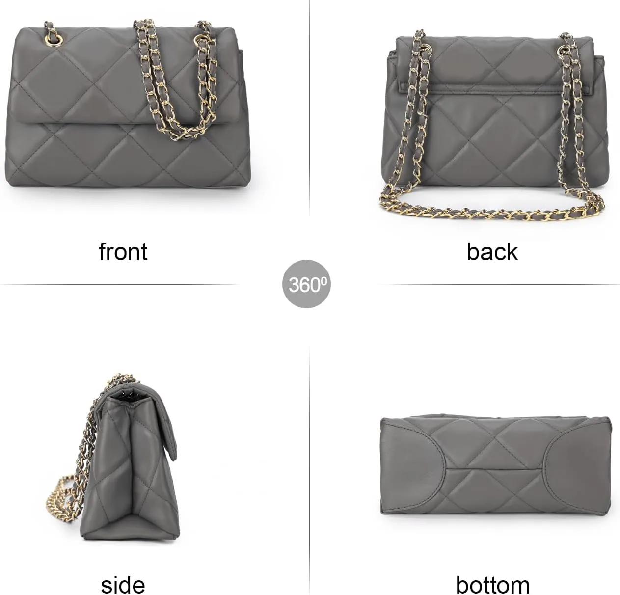 Gladdon Quilted Crossbody Purses for Women Small Ladies Shoulder Bags with Chain Trendy Clutch Purse Cute Designer Bag