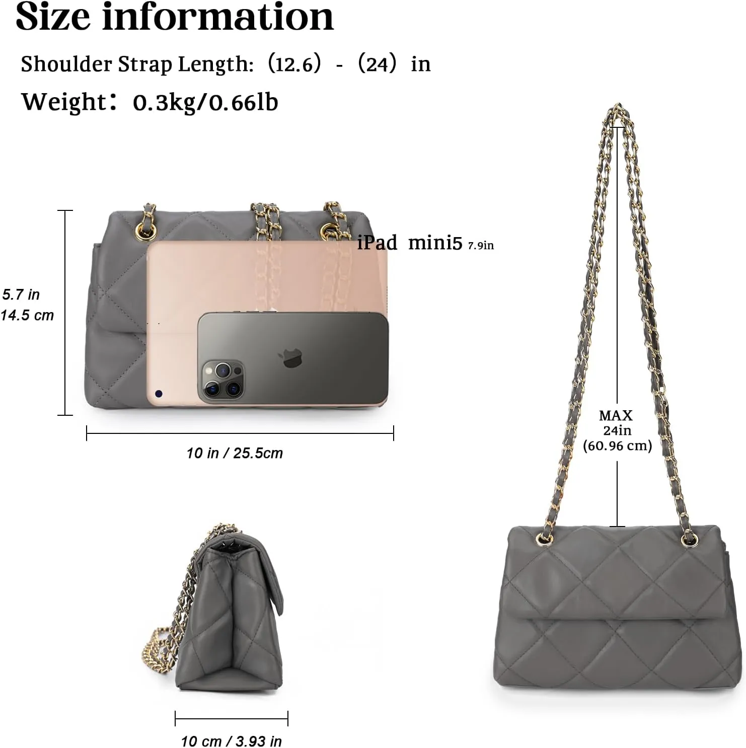 Gladdon Quilted Crossbody Purses for Women Small Ladies Shoulder Bags with Chain Trendy Clutch Purse Cute Designer Bag