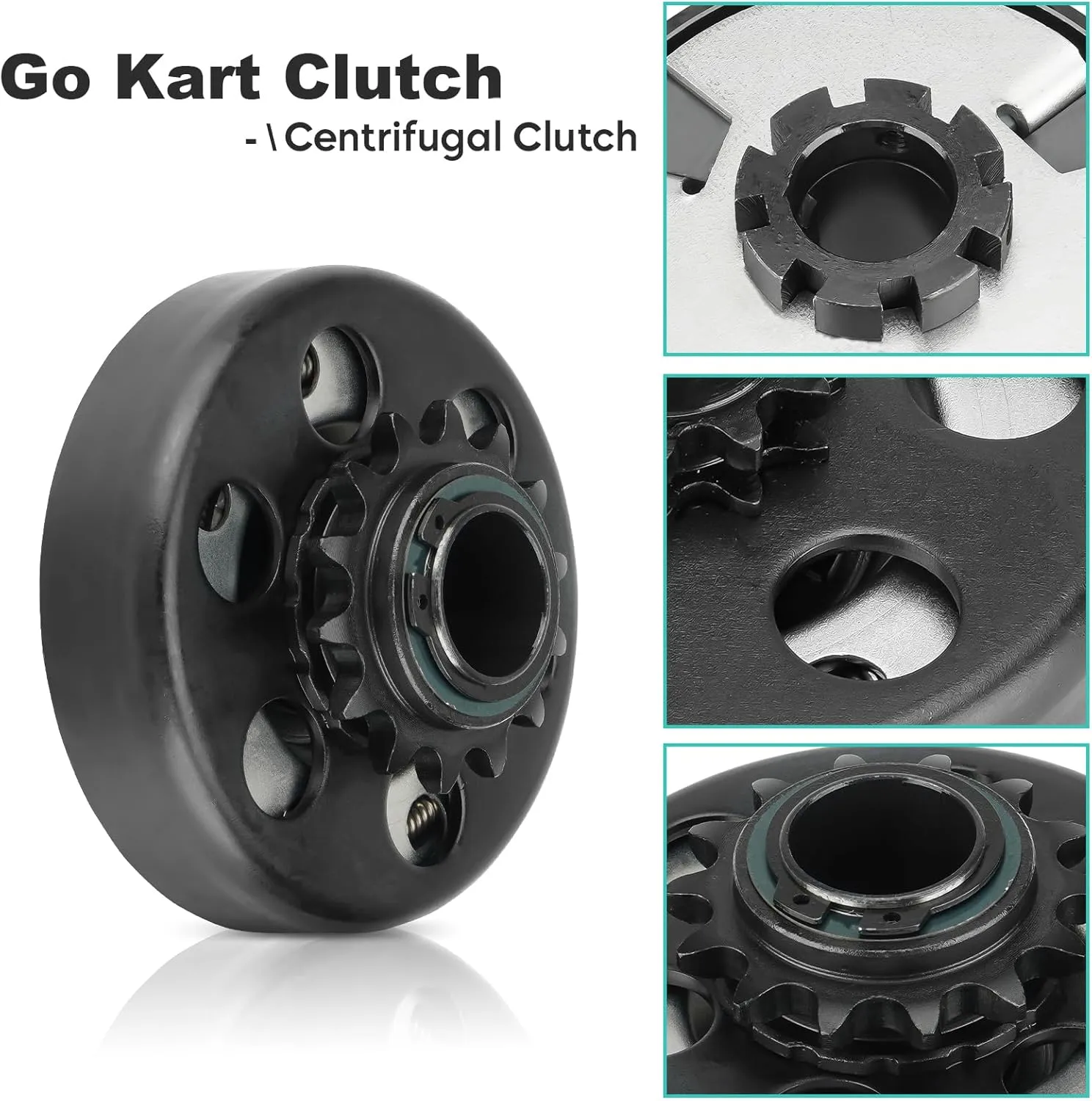 Go Kart Clutch 1" Bore 14T with 3 Feet #40/41/420 Chain, Centrifugal Clutch Fit for Minibike Mini motorcycles 2-6.5HP 212cc Engines, Up to 2300 RPM