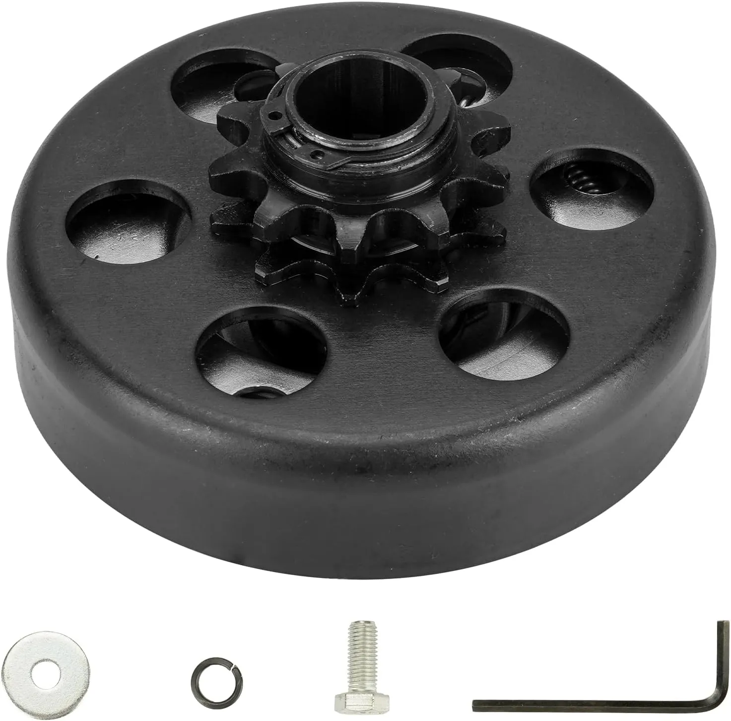 Go Kart Clutch 3/4 Bore 10T Compatible with #40/41/420 Chain, Centrifugal Clutch Fit for Minibike MB165 & MB200 and Honda Cloned Engines GC160 / GC190/ GX120/ GX140/ GX160/ GX200. Up to 2-6.5HP