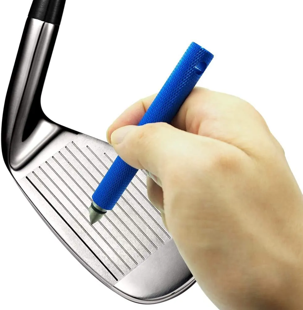 Golf Club Groove Sharpener Sharpening Tool Re-Grooving Cleaning Tool and Cleaner for Wedges & Irons