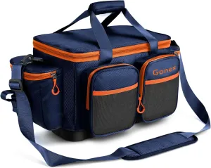 Gonex Fishing Tackle Bag, Water-Resistant Polyester Material Fishing Tackle Storage Bag with Padded Shoulder Strap and Non-Slip Base Suitable for 3600 3700 Tackle Box