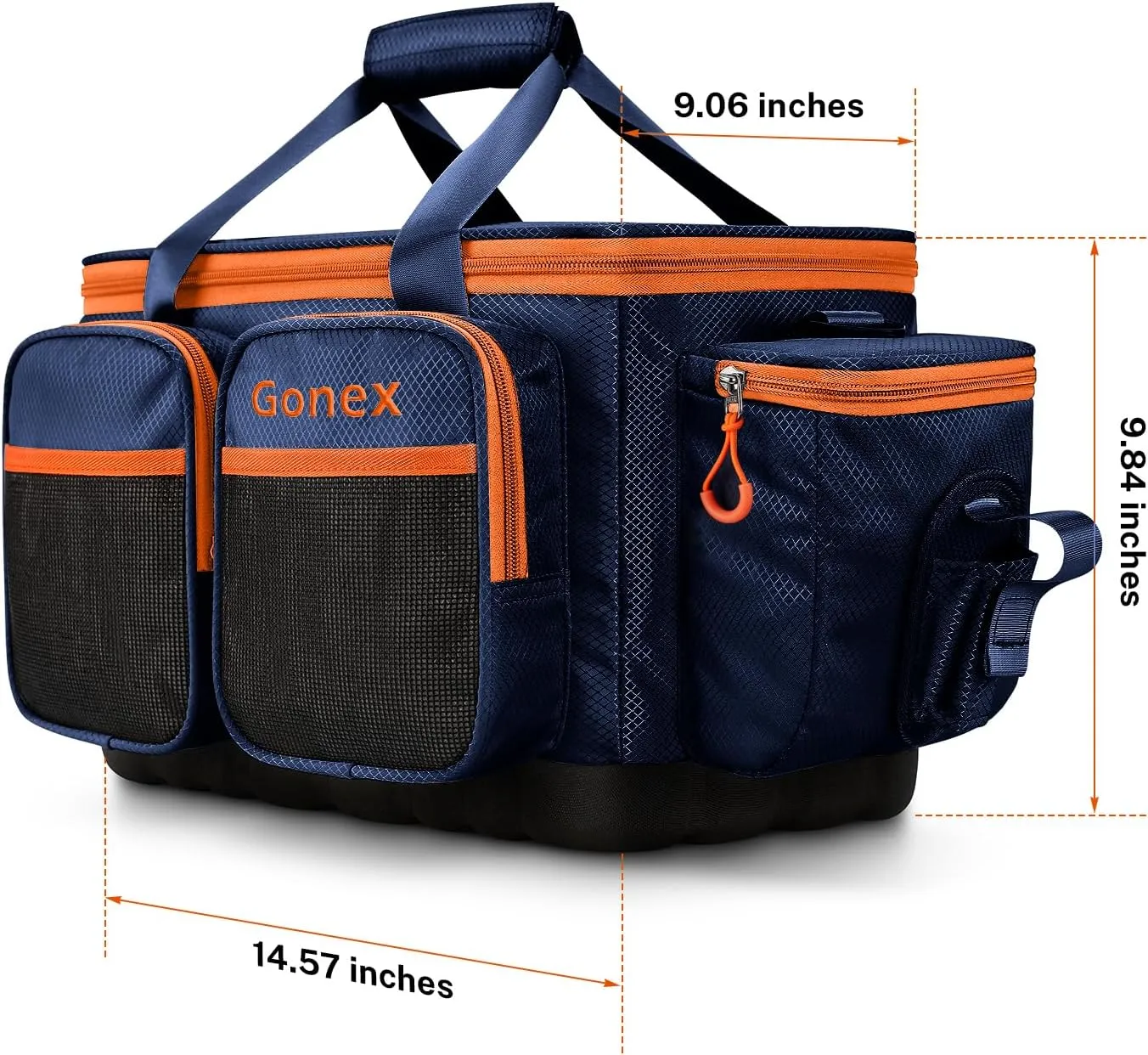 Gonex Fishing Tackle Bag, Water-Resistant Polyester Material Fishing Tackle Storage Bag with Padded Shoulder Strap and Non-Slip Base Suitable for 3600 3700 Tackle Box