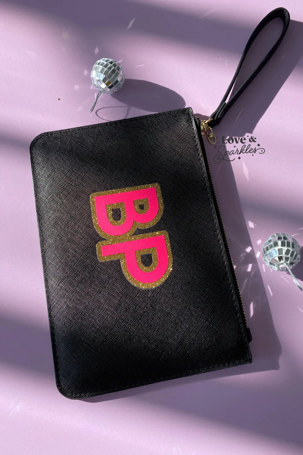 Gorgeous Monogram Vegan Leather Clutch Bag