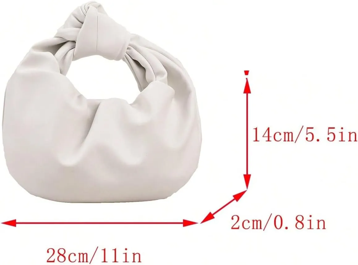 GORGLITTER Women's Cute Hobo Bag Ruched Twist PU Leather Clutch Purse Handbag with Magnetic Closure