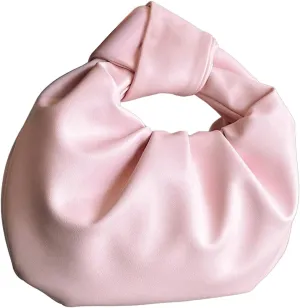GORGLITTER Women's Cute Hobo Bag Ruched Twist PU Leather Clutch Purse Handbag with Magnetic Closure