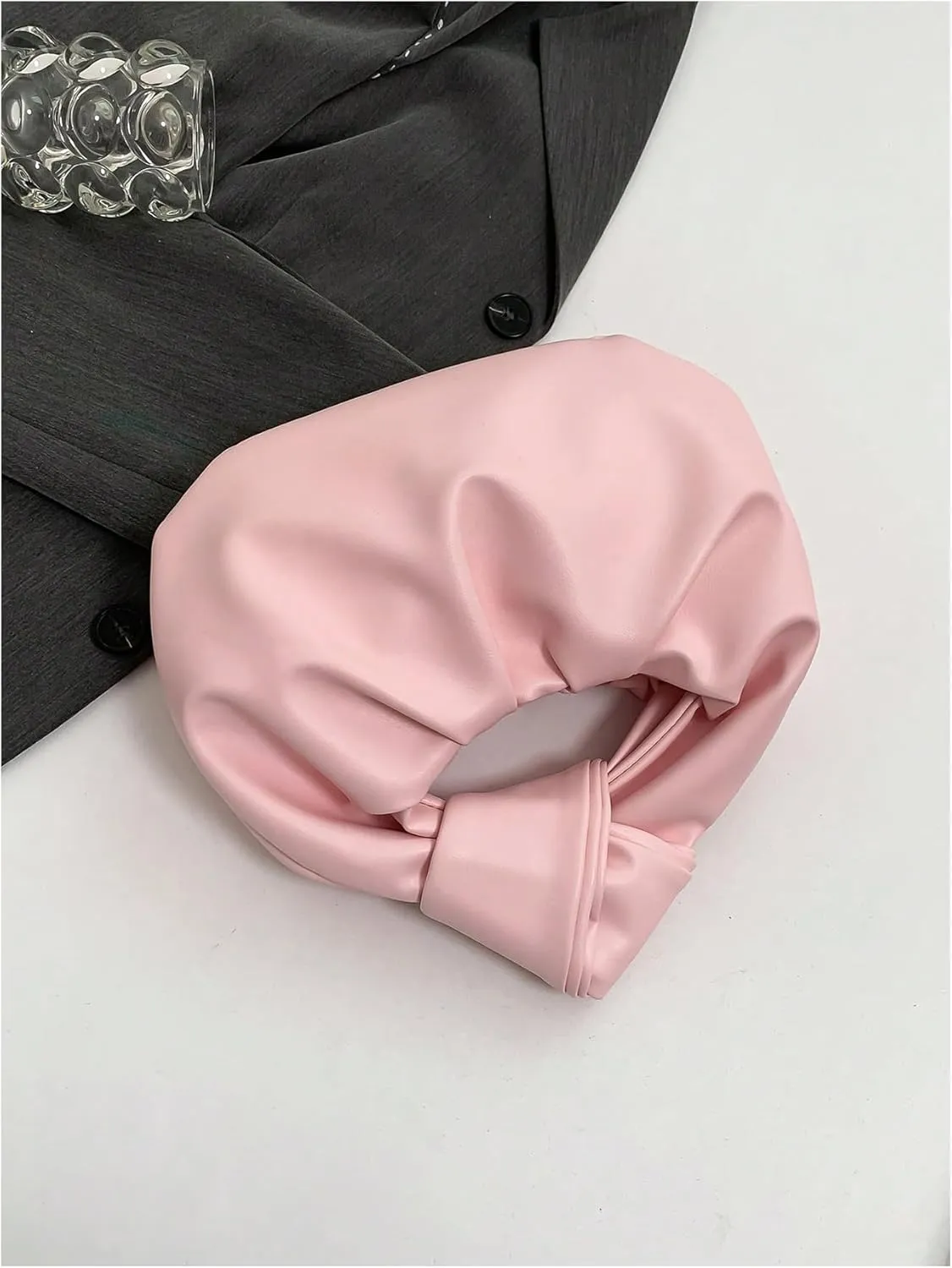 GORGLITTER Women's Cute Hobo Bag Ruched Twist PU Leather Clutch Purse Handbag with Magnetic Closure