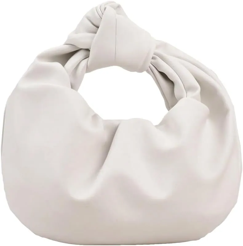 GORGLITTER Women's Cute Hobo Bag Ruched Twist PU Leather Clutch Purse Handbag with Magnetic Closure
