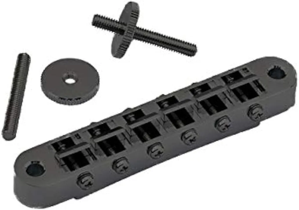 Gotoh GE103B Tune-O-Matic Style Guitar Bridge with Small Posts, Cosmo Black