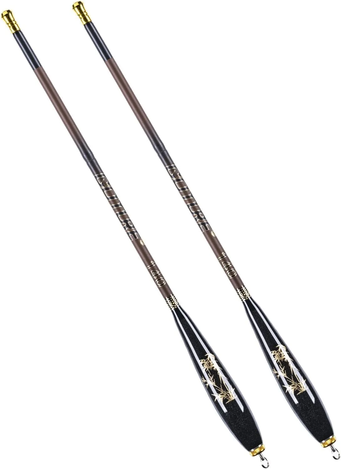 Goture 2Pcs Compact Telescopic Mini Pocket Fishing Rods, Bamboo Ultra Lightweight High Strength, River Dike Fishing Rods Fit for Beginners, 4/5/6/7/8/9/11/14FT Brown