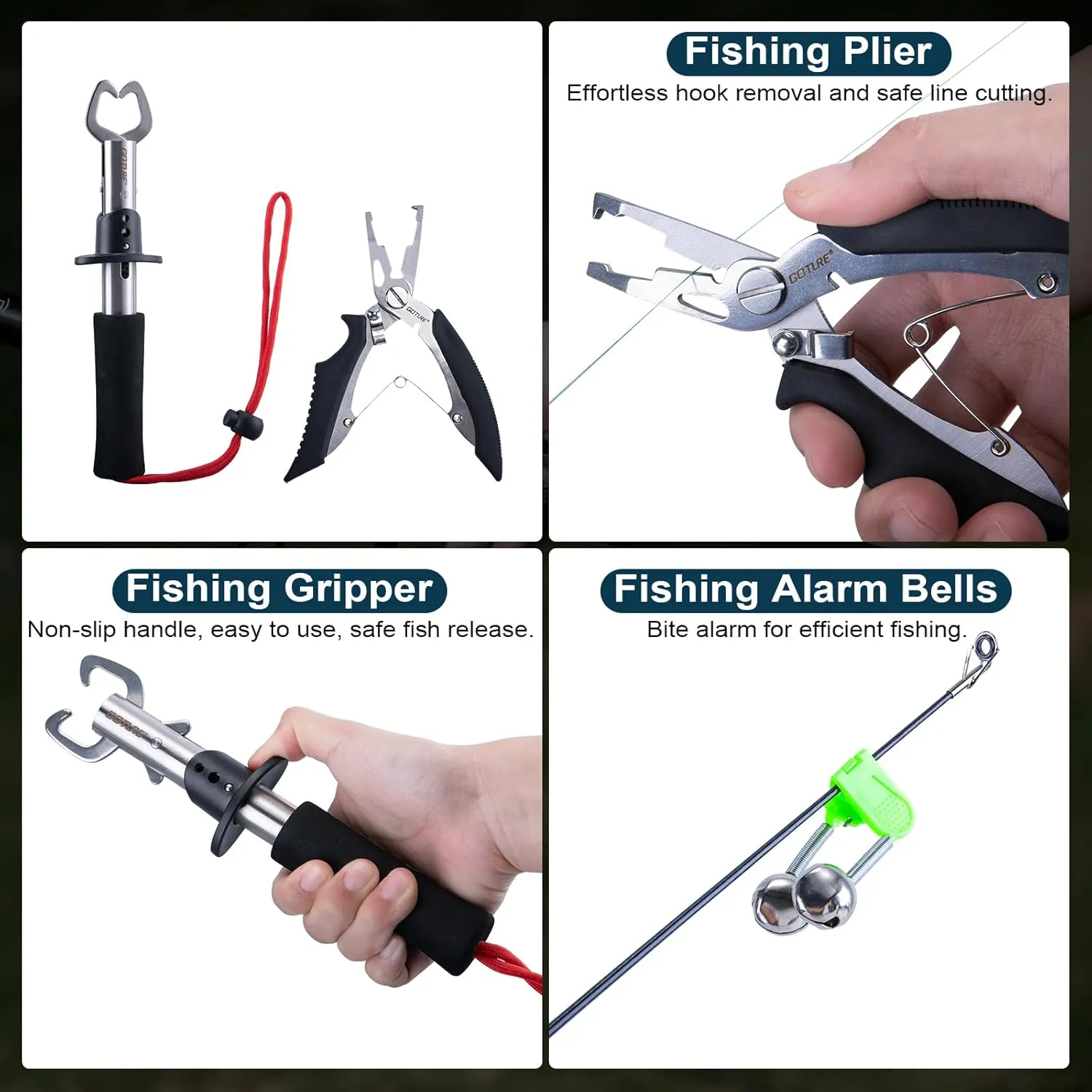 Goture Fishing Rod and Reel Combos-2PCS Telescopic Fishing Pole 2PCS Pre-Loaded Spinning Reels with Carrier Bag,1.8M-2.7M Telescopic Rod Reel Kit for Starter Travel Saltwater Freshwater,Gifts for Men