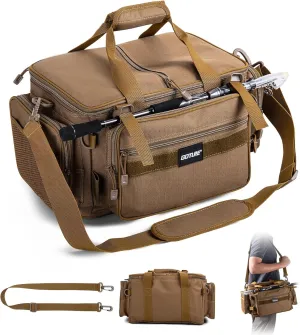 Goture Fishing Tackle Bag,Soft Side 600D Water-Resistant Cross Body Sling Fishing Bag,Waist Pack Freshwater Saltwater Gear Storage,Tactical Bags Outdoor,Store 4 3700 Tackle Boxes, 18.9"x11.02"x9.06"