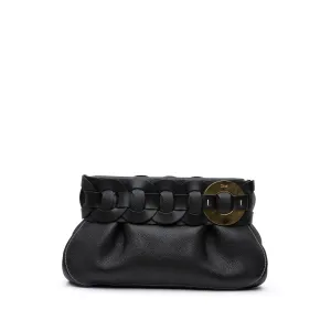 Grained Calfskin Braided Ring Darryl Clutch